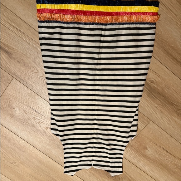 Nicole Miller Fun Black and White Striped Dress with Multi Color Accents Size 6 - Picture 5 of 5